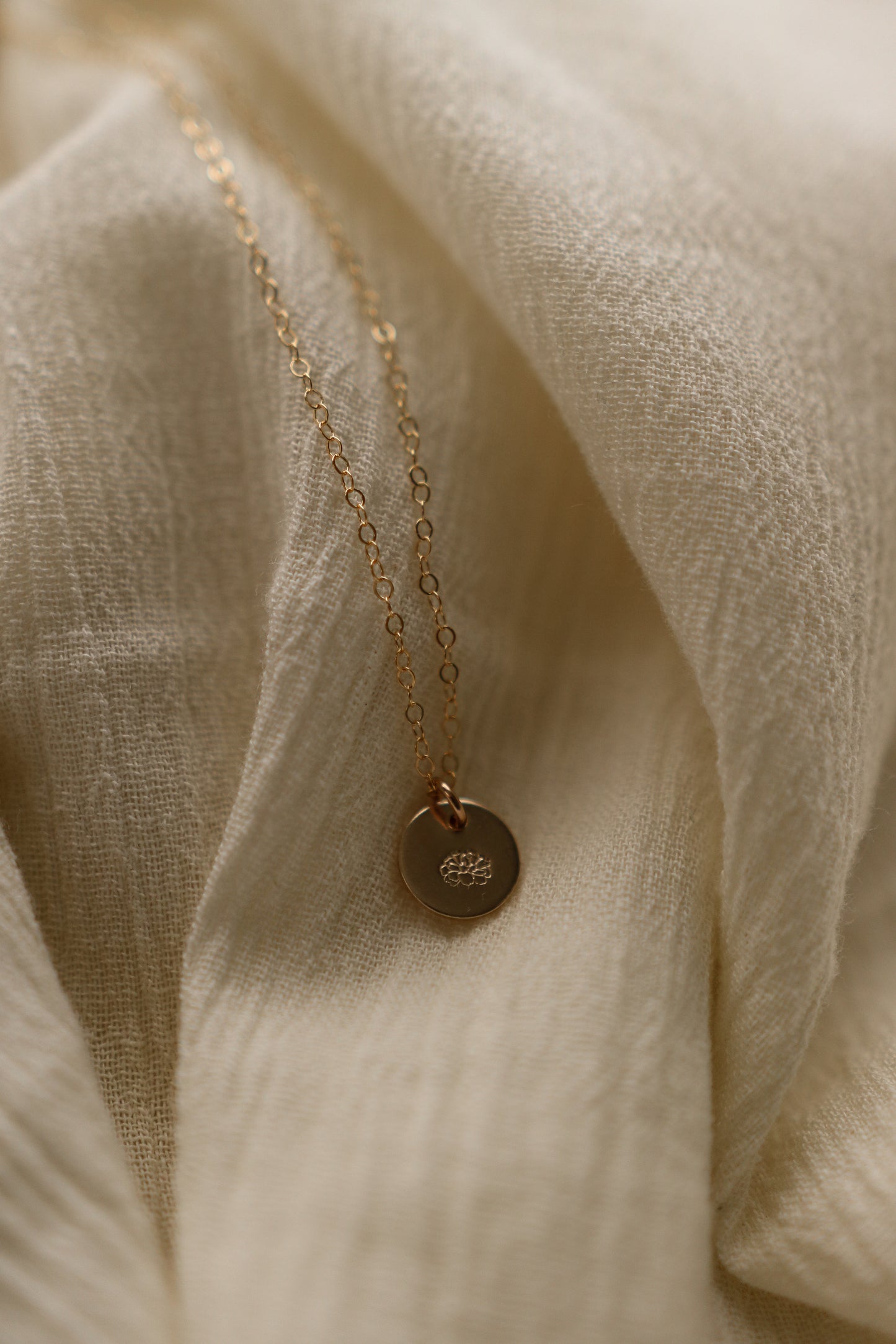 Birthflower Coin Necklace