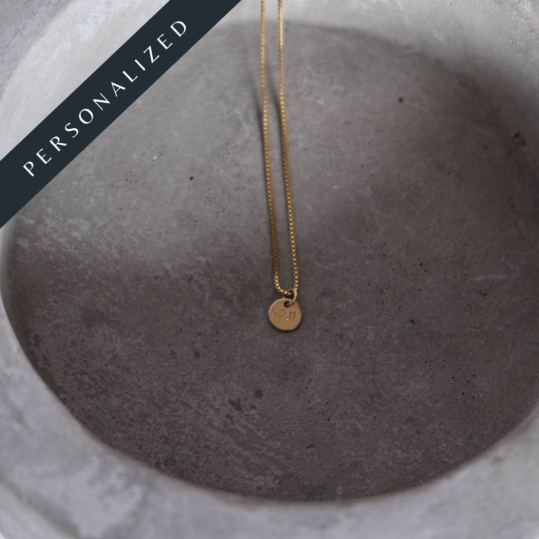 Micro coin personalized custom initial necklace