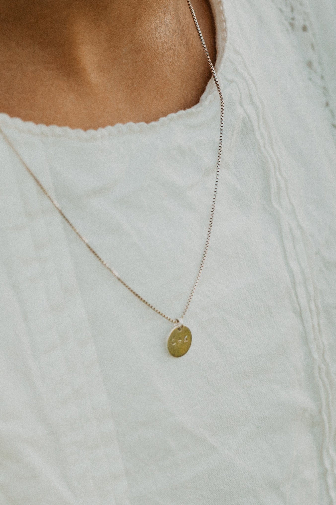 Micro coin personalized custom initial necklace