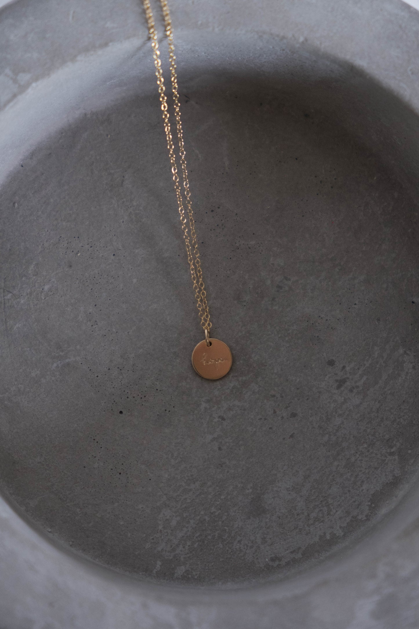 Minimal hope coin necklace