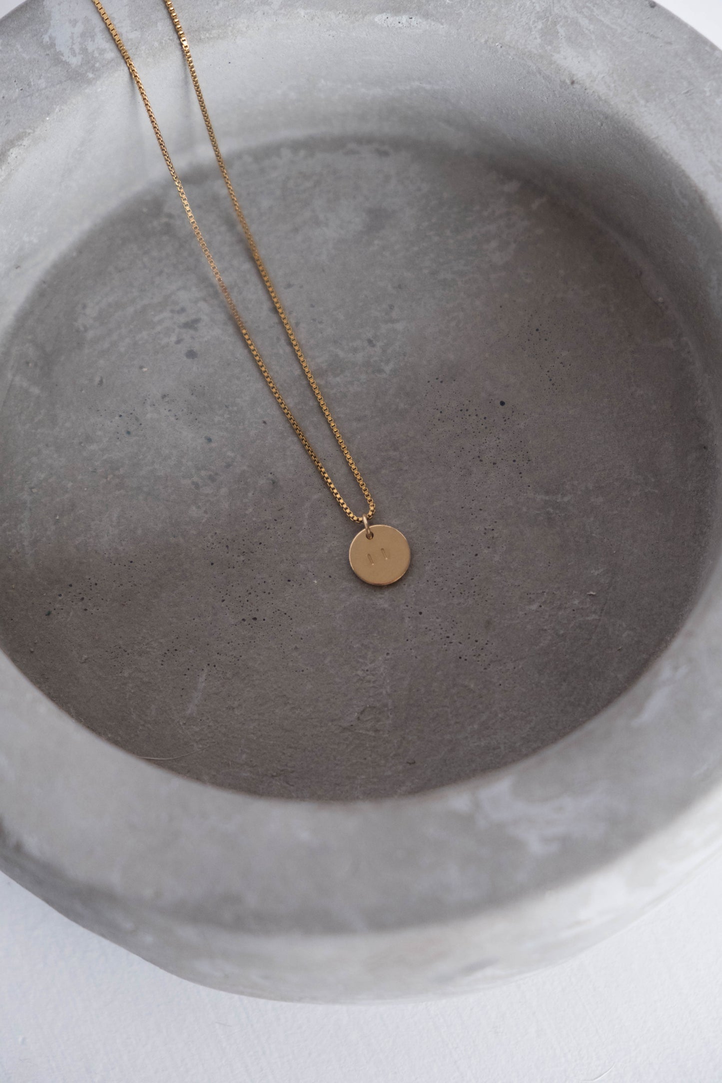 Micro coin personalized custom initial necklace