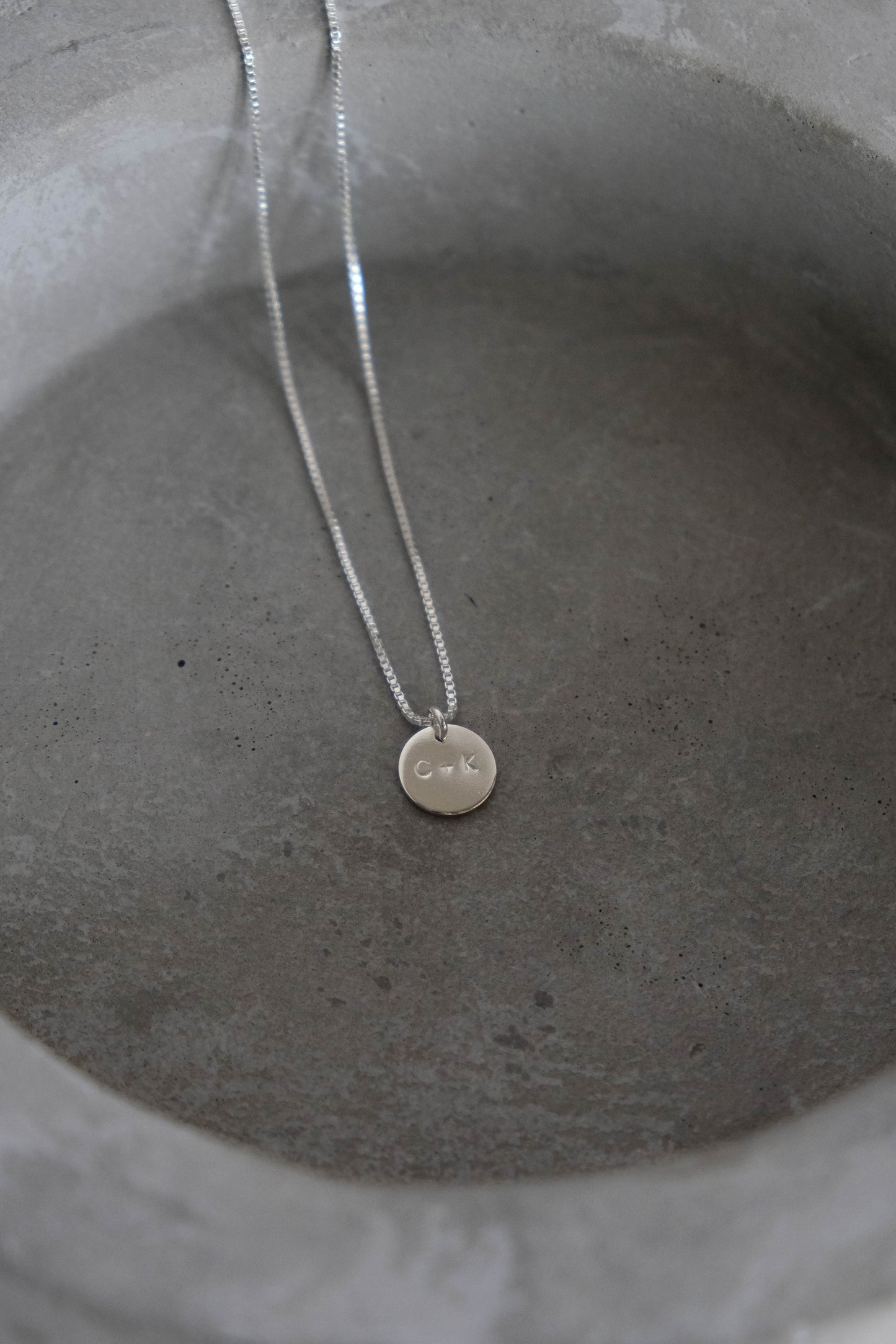 Micro coin personalized custom initial necklace
