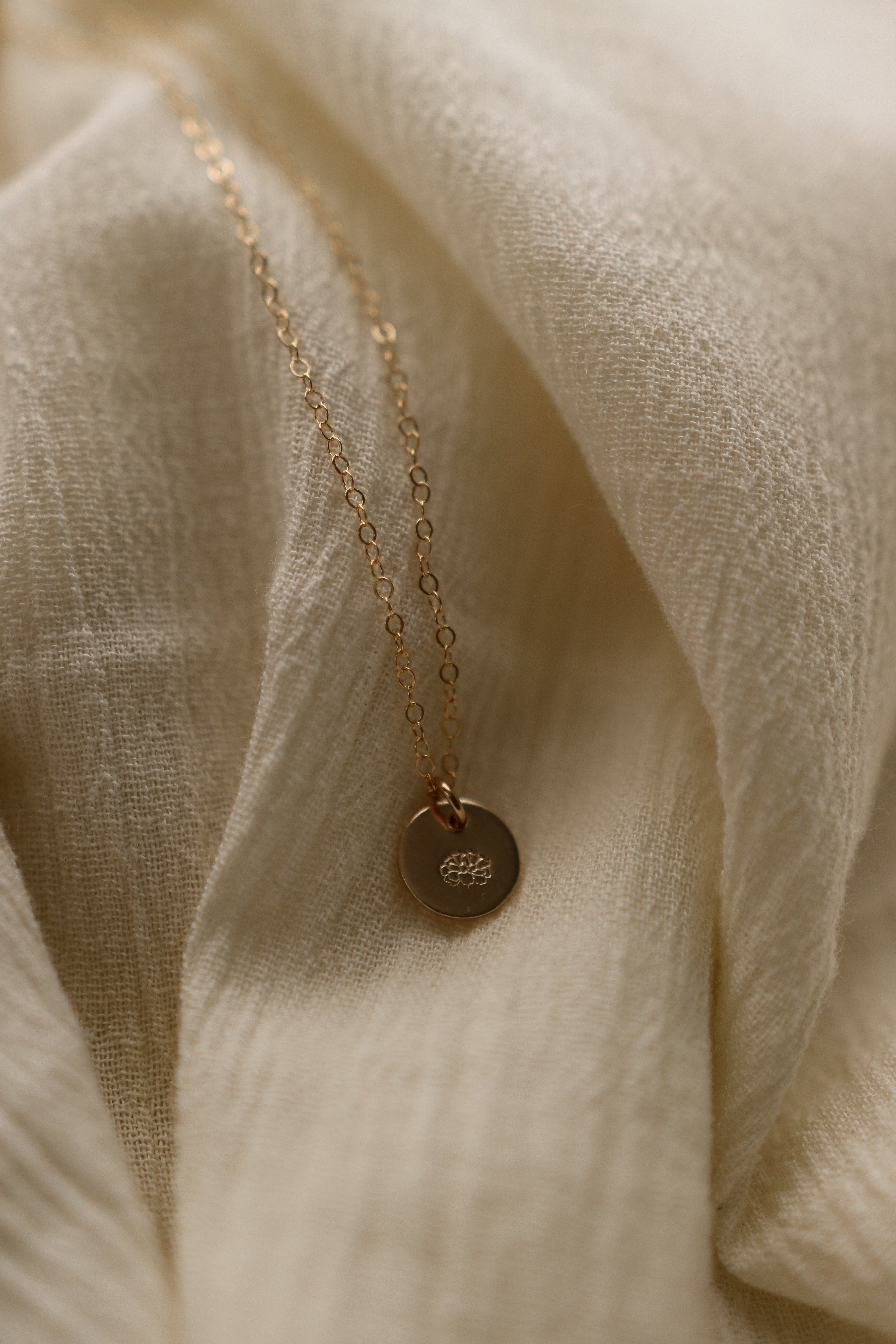 Birthflower Coin Necklace