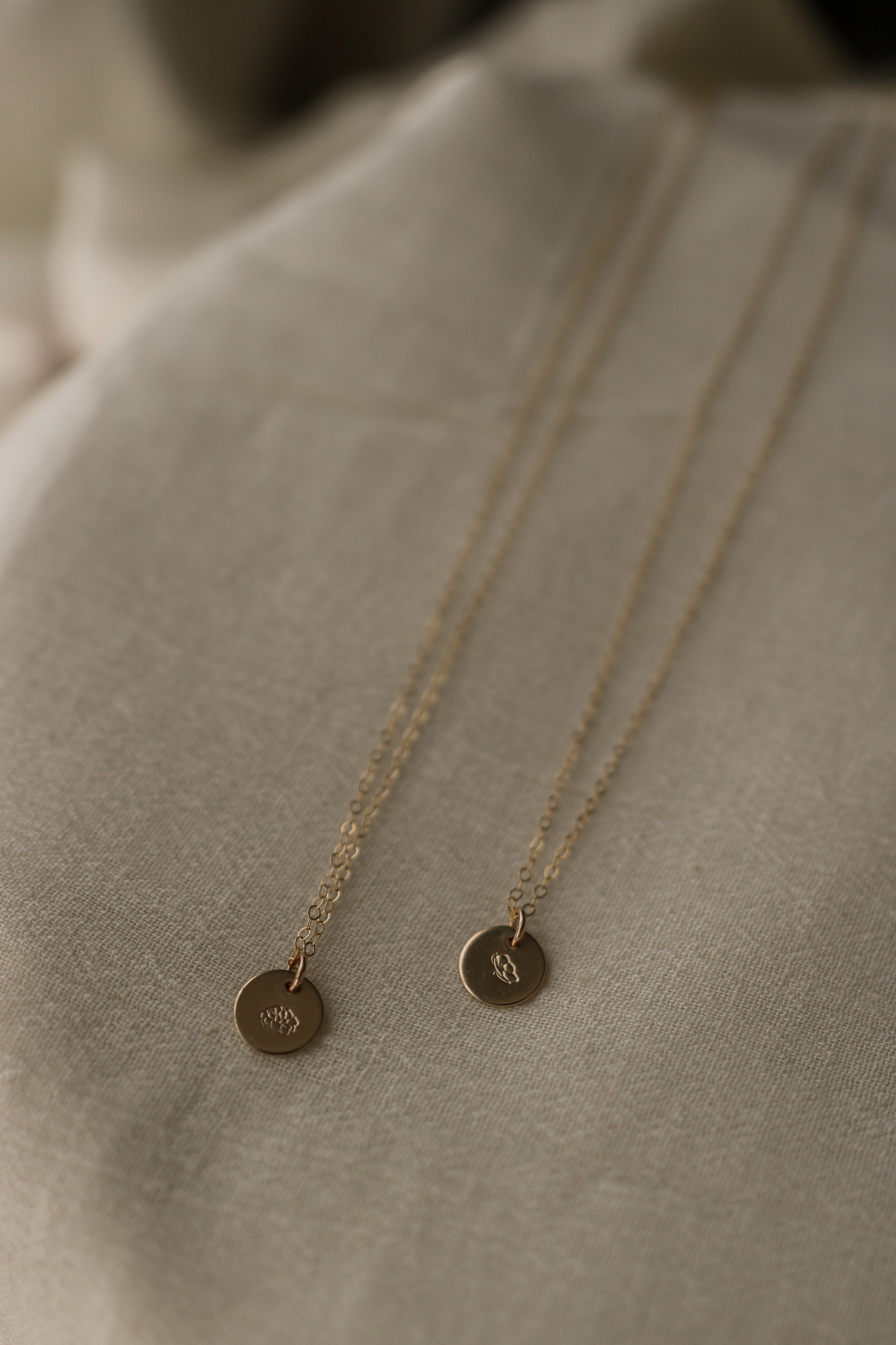 Birthflower Coin Necklace