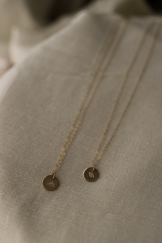 Birthflower Coin Necklace