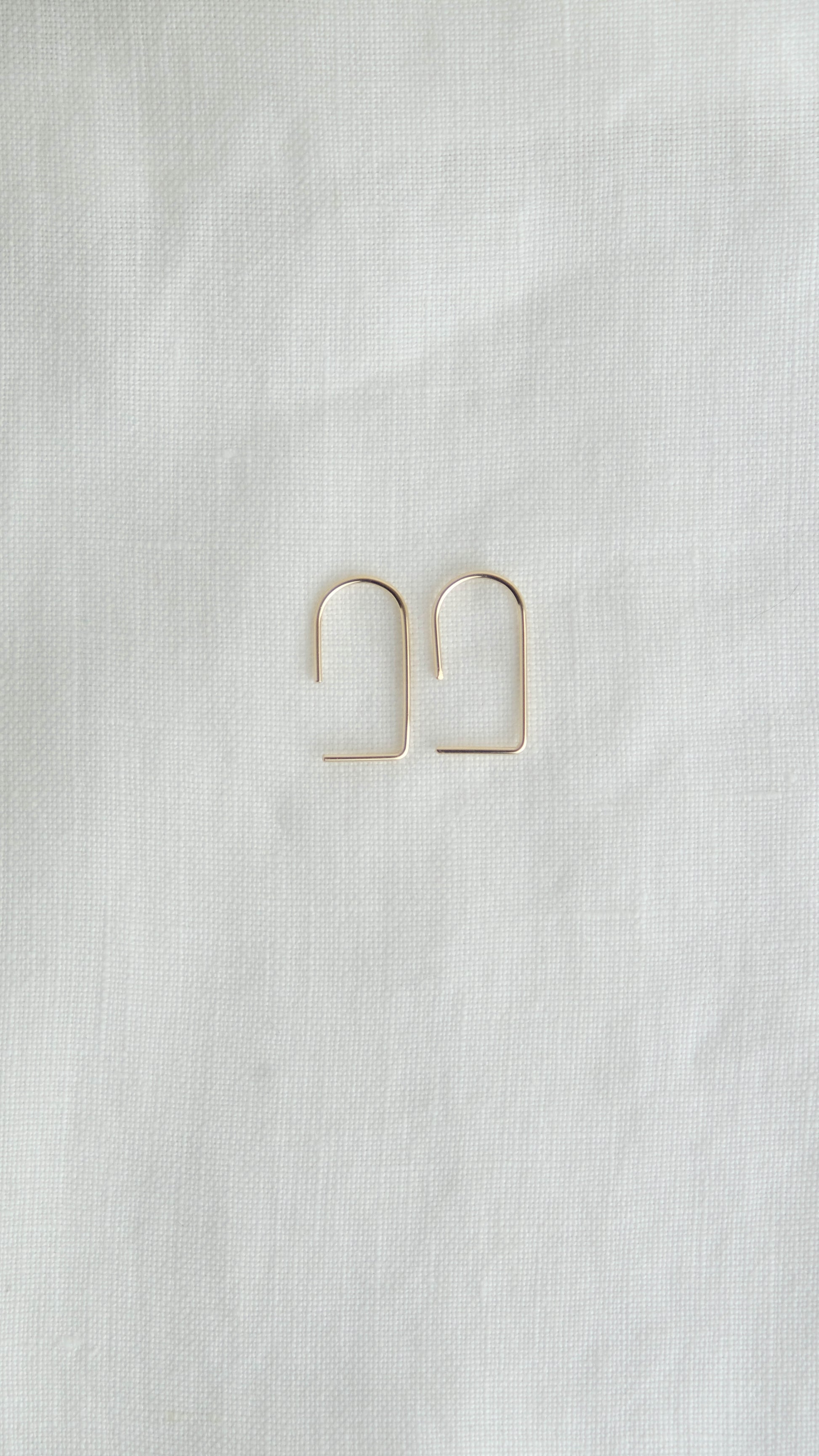 gold geometric arc earrings