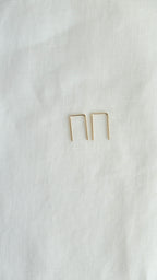 gold square earrings
