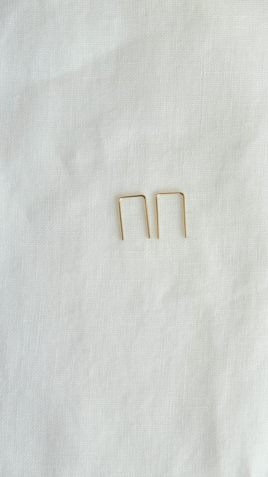 gold square earrings