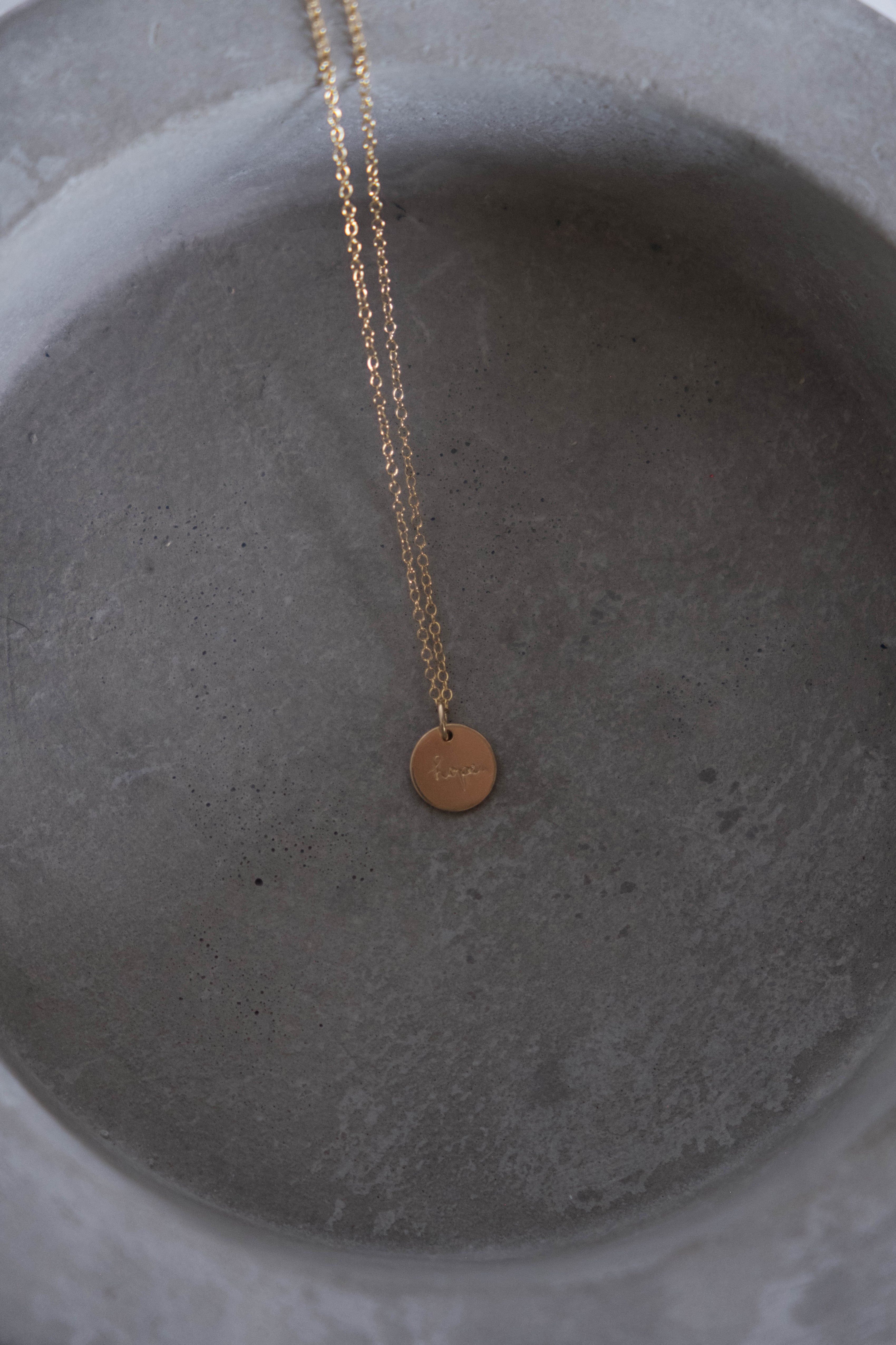 Minimal hope coin necklace
