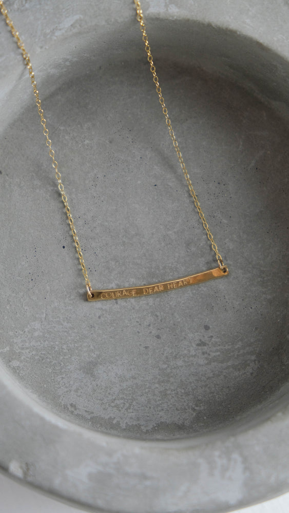 Personalized gold bar necklace