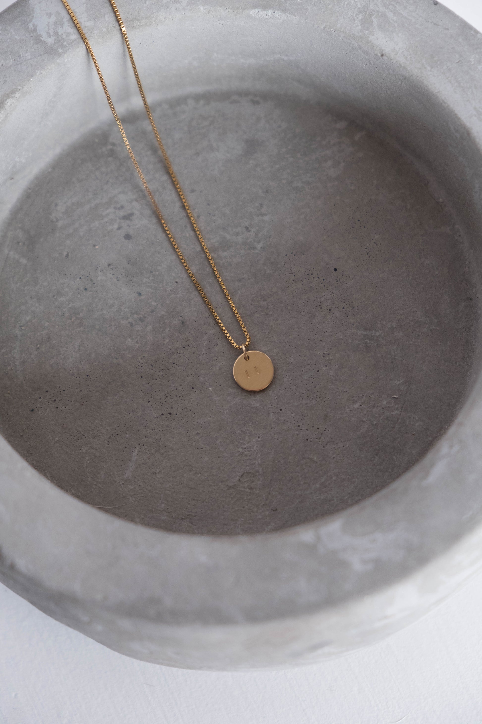 Micro coin personalized custom initial necklace